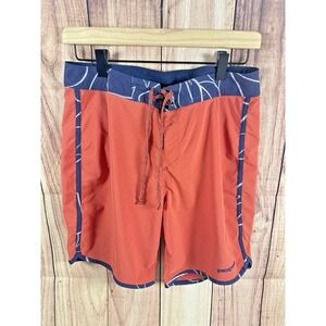 Patagonia Mens Swim Trunks Red and Blue, Size 30 Small‎ SM Drawstring Pocket